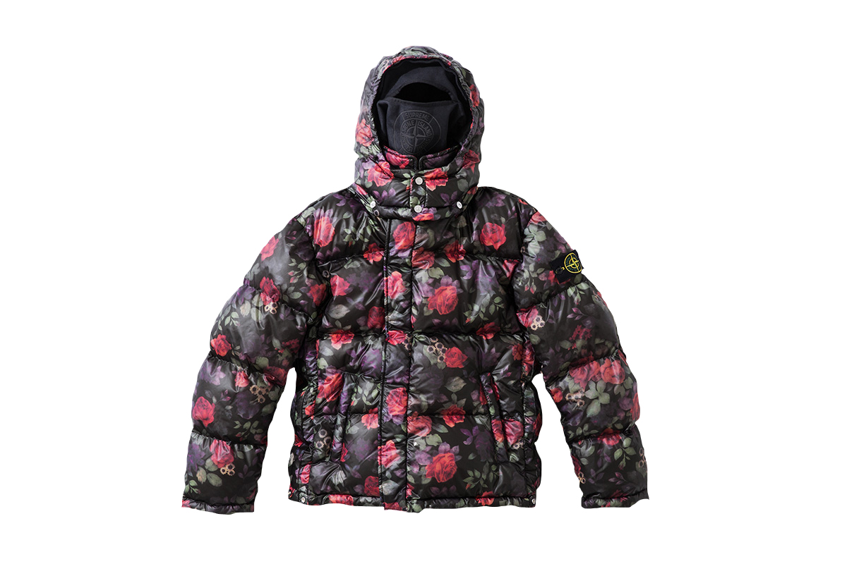 streetwear Supreme Stone Island Lamy Cover Stampato Puffy Jacket Black