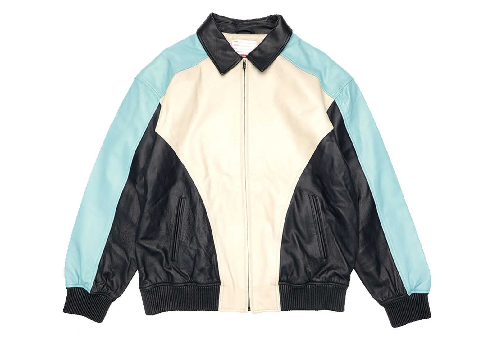 streetwear Supreme Studded Arc Logo Leather Jacket White