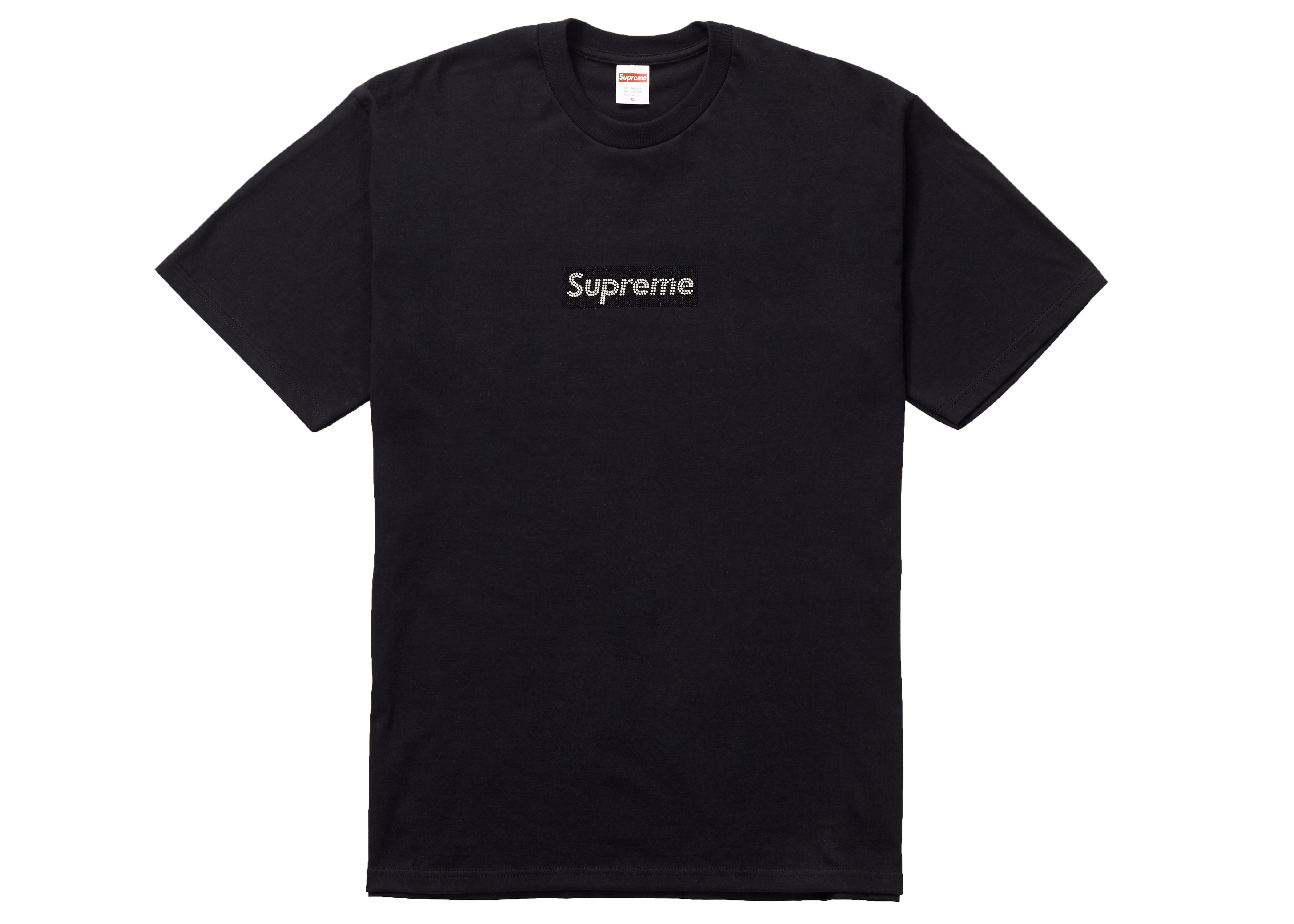 streetwear Supreme Swarovski Box Logo Tee Black