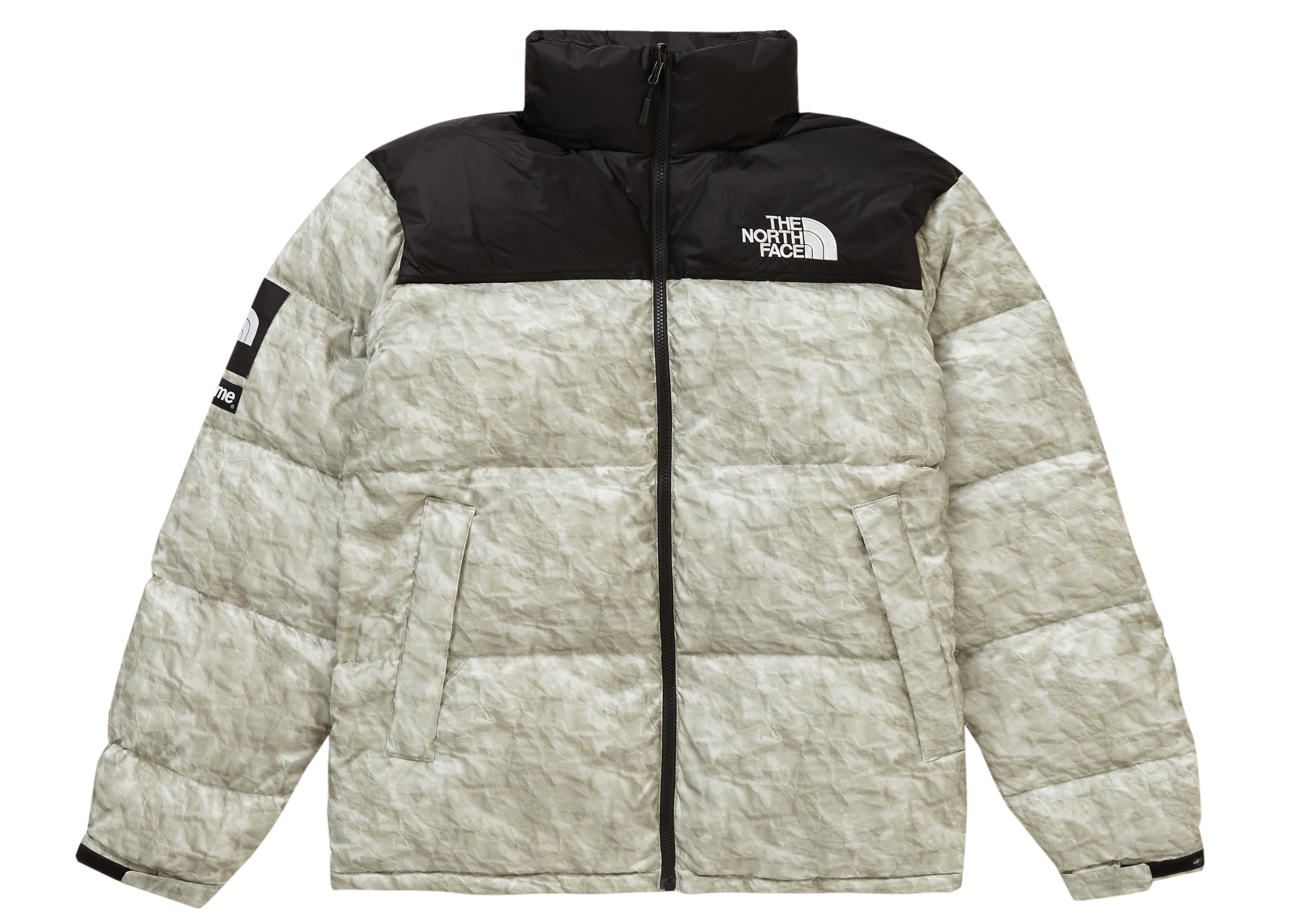 streetwear Supreme The North Face Paper Print Nuptse Jacket Paper Print