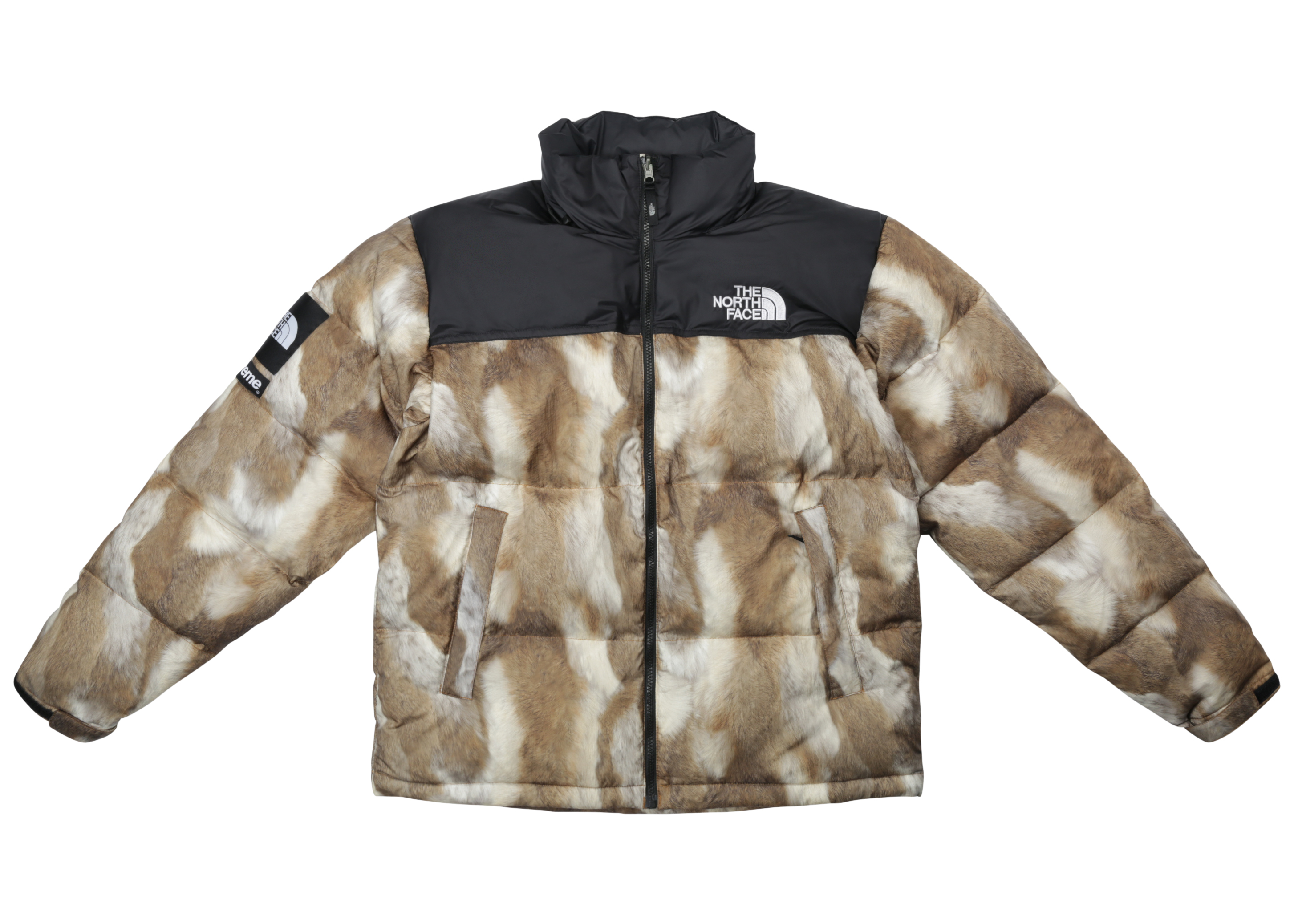 streetwear Supreme The North Face Fur Print Nuptse Brown