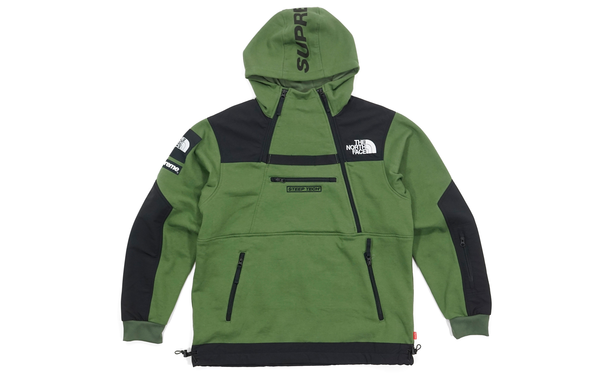 streetwear Supreme The North Face Steep Tech Hooded Sweatshirt Olive