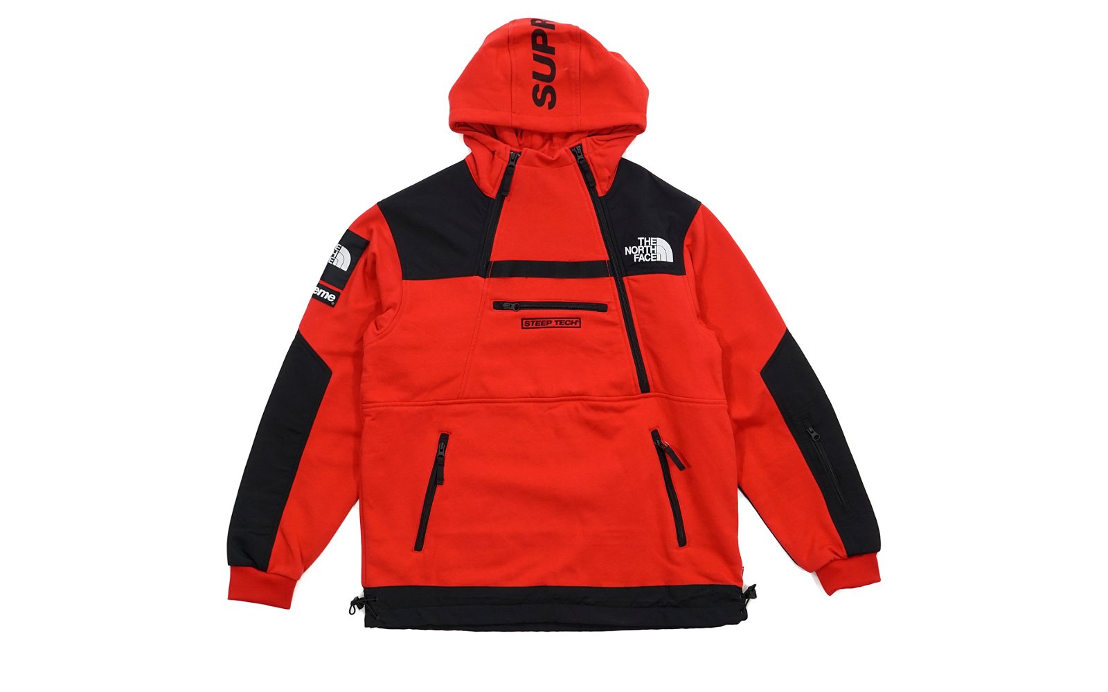 streetwear Supreme The North Face Steep Tech Hooded Sweatshirt Red