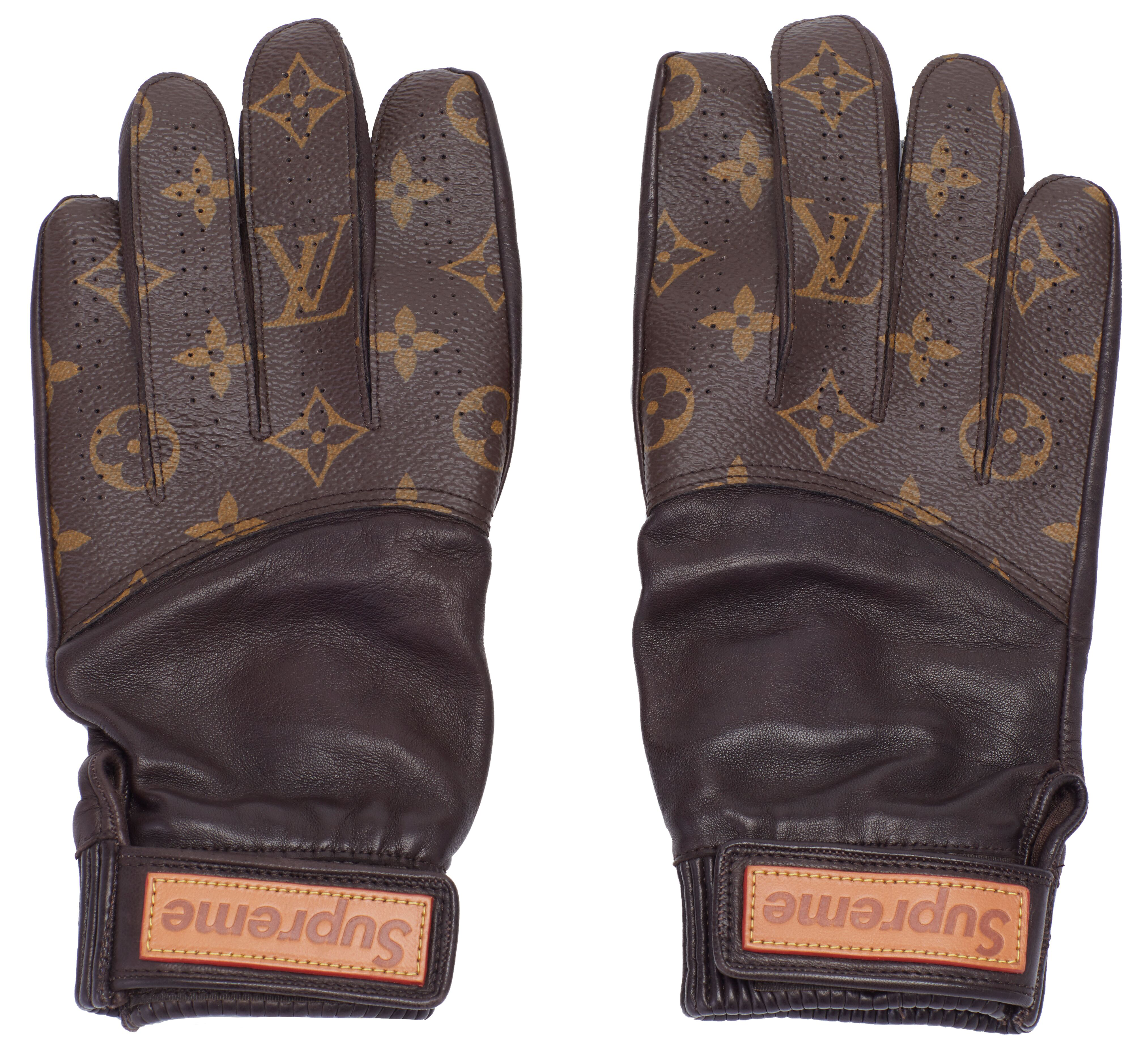 streetwear Supreme x Louis Vuitton Baseball Gloves Brown