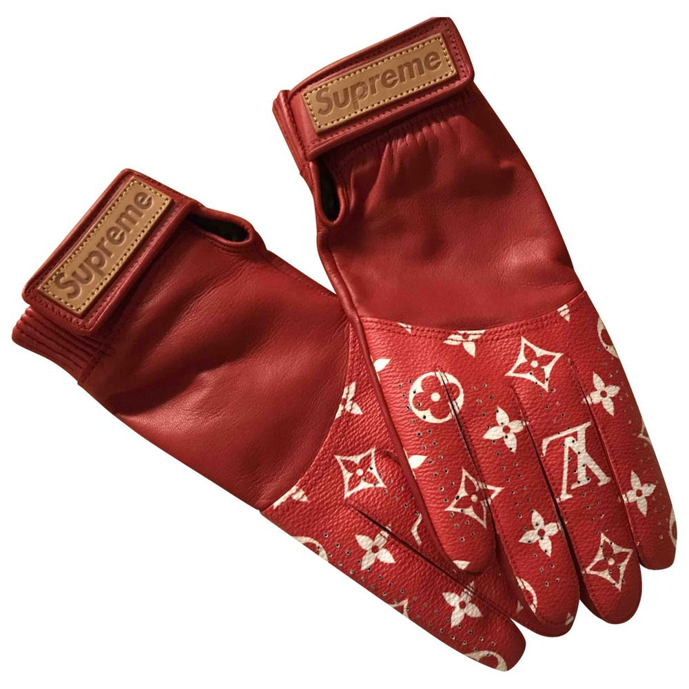 streetwear Supreme x Louis Vuitton Baseball Gloves Red