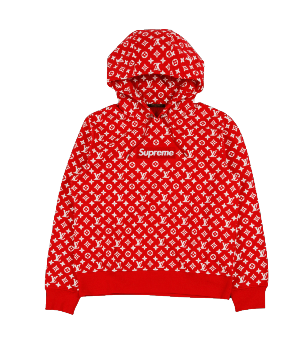 streetwear Supreme x Louis Vuitton Box Logo Hooded Sweatshirt Red