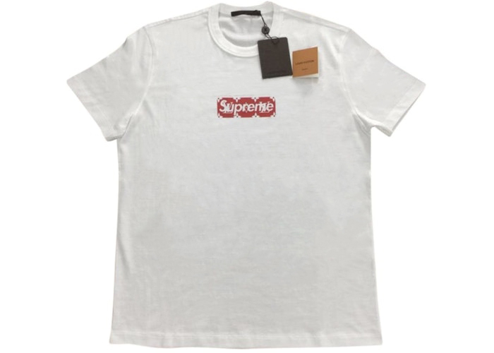 streetwear Supreme x Louis Vuitton Box Logo Tee White