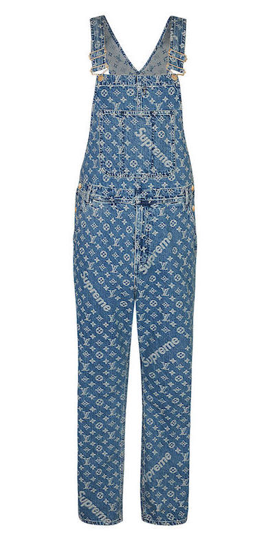 streetwear Supreme x Louis Vuitton Jacquard Denim Overalls Blue