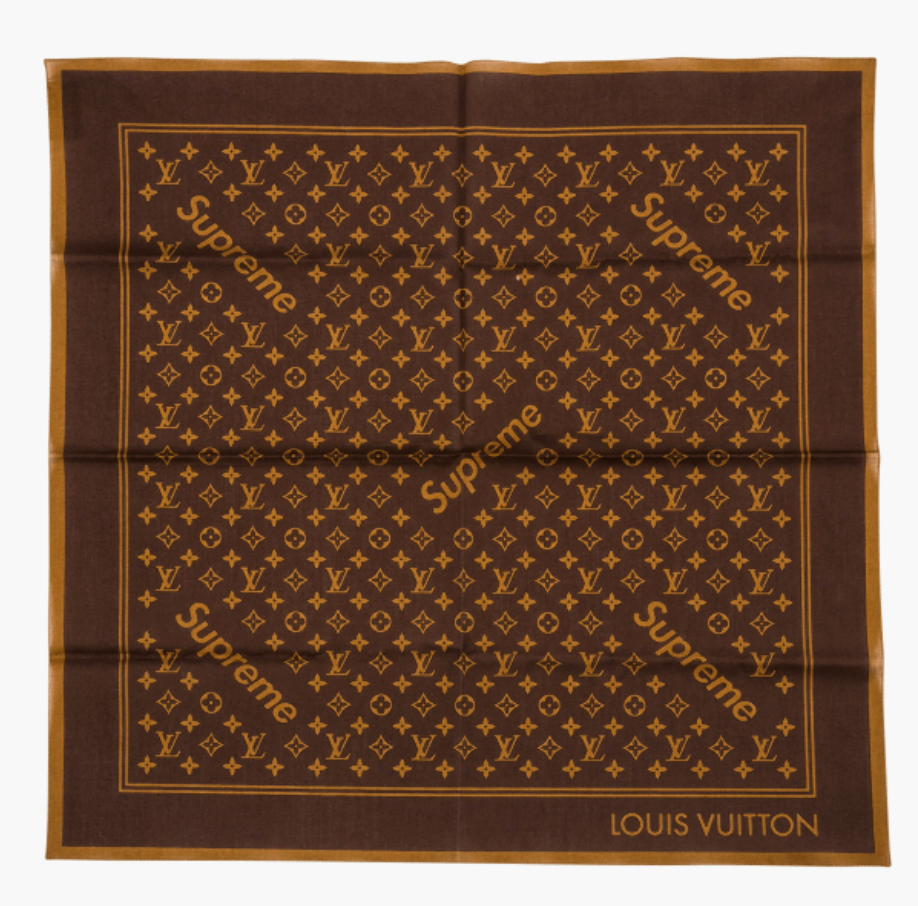 streetwear Supreme x Louis Vuitton Monogram Bandana Brown