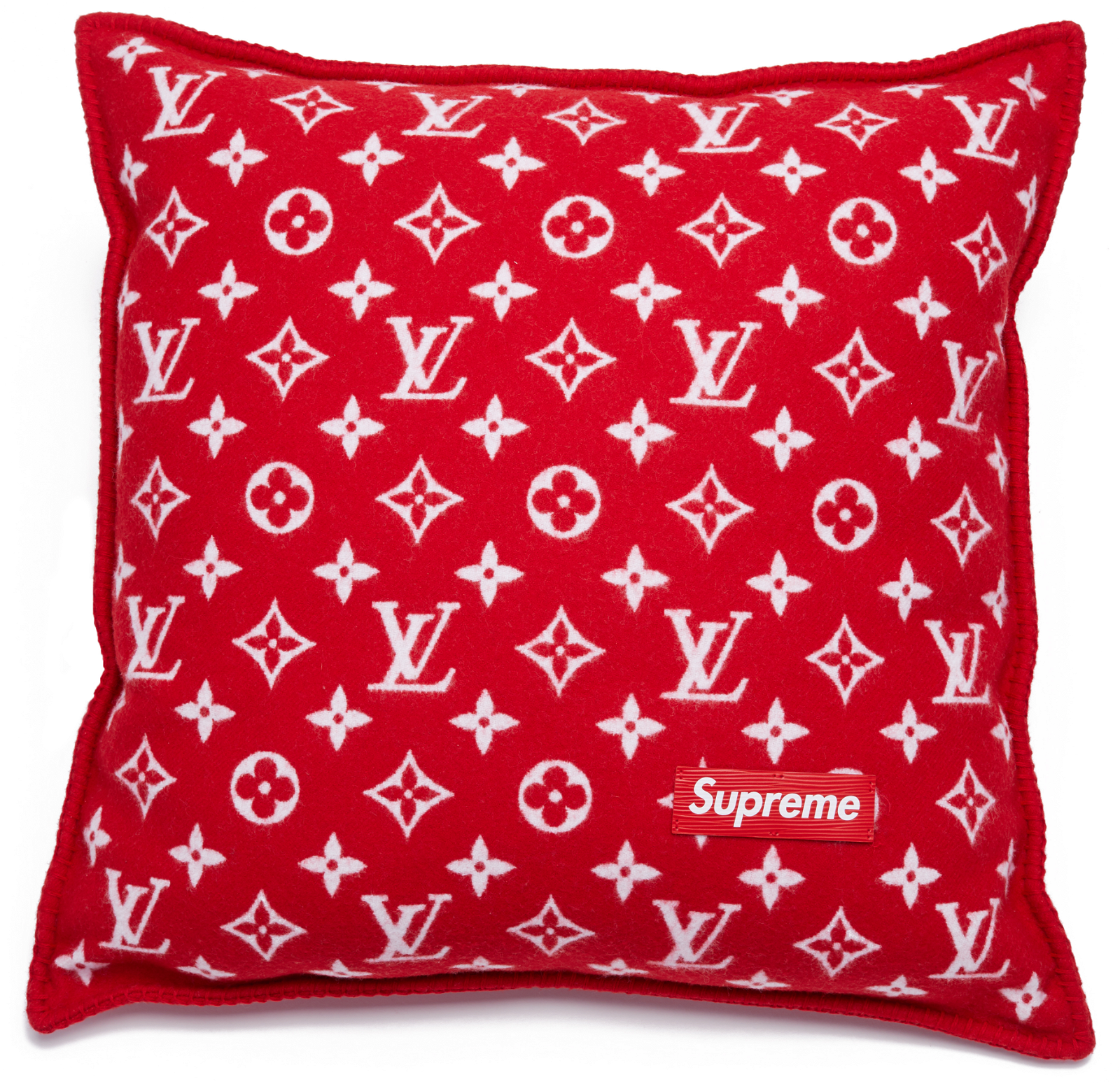 streetwear Supreme x Louis Vuitton Monogram Pillow Red