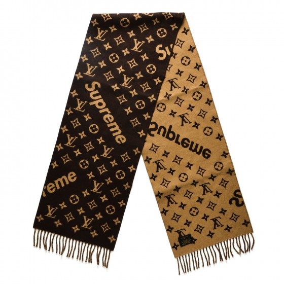 streetwear Supreme x Louis Vuitton Monogram Scarf Brown