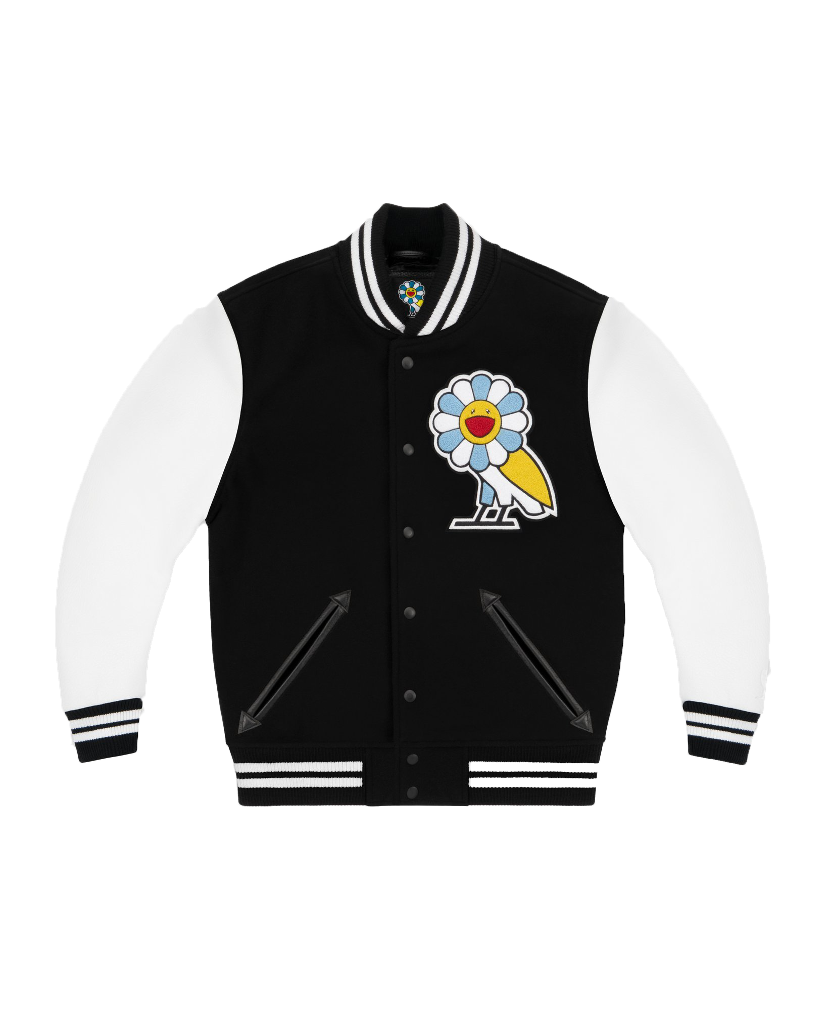 streetwear Takashi Murakami x OVO Varsity Jacket Black/White