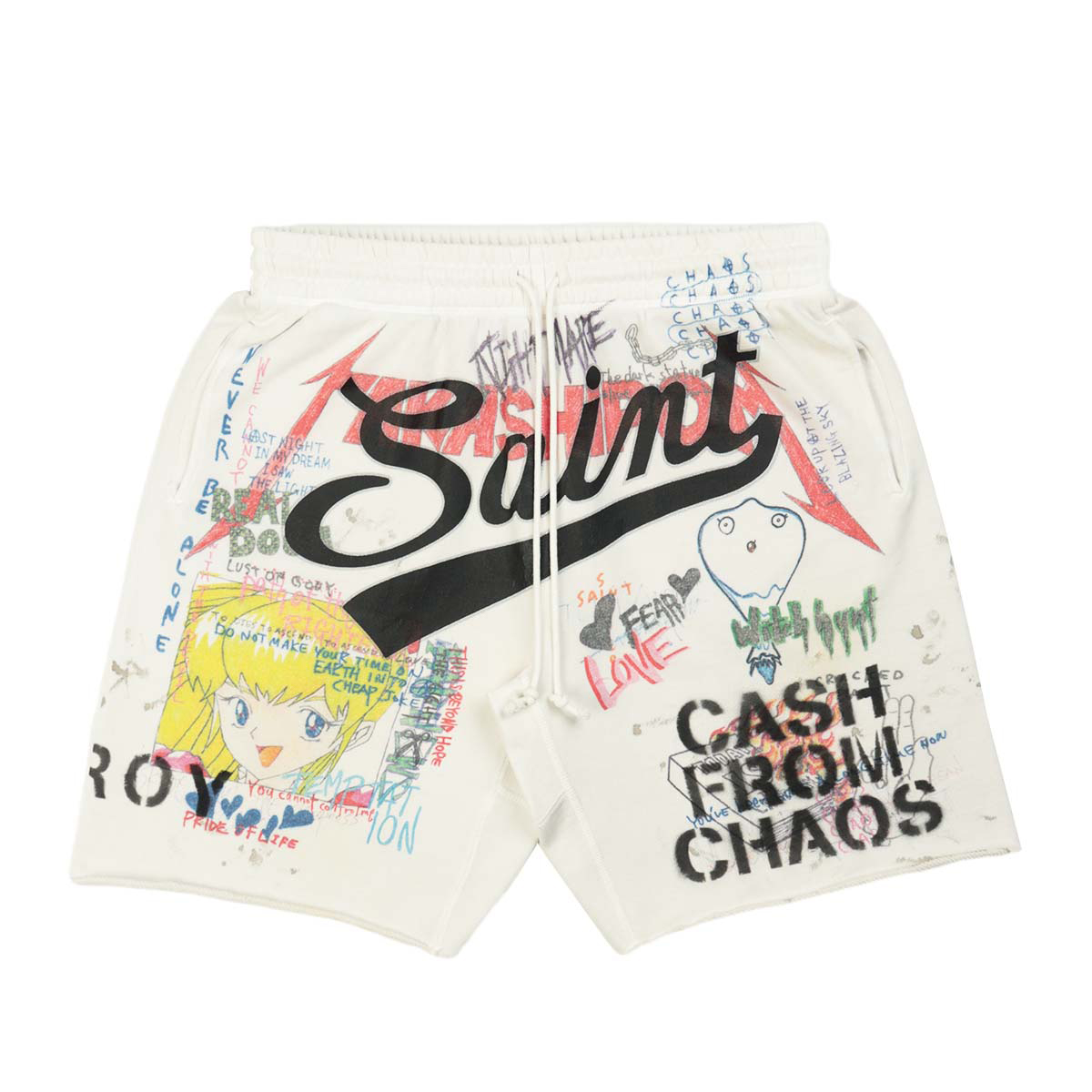 streetwear Takashi Murakami x SAINT M×××××× Graff Sweatshort White