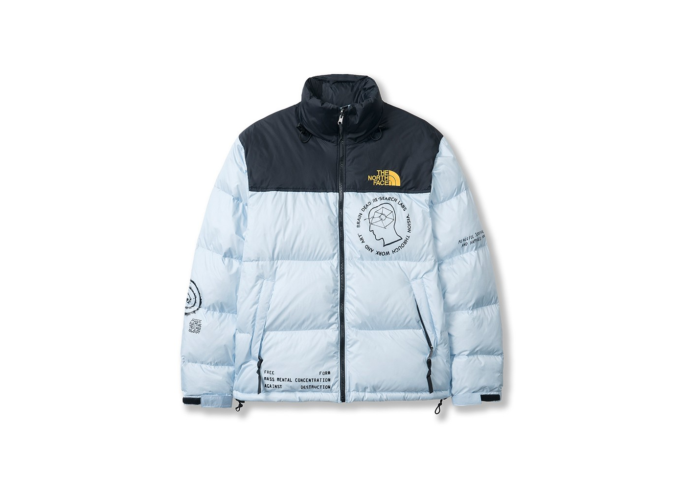 streetwear The North Face x Brain Dead Nuptse Jacket Sky Blue