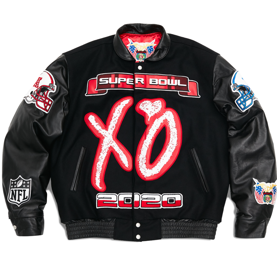 streetwear The Weeknd x Jeff Hamilton XO Super Bowl LV Jacket Black