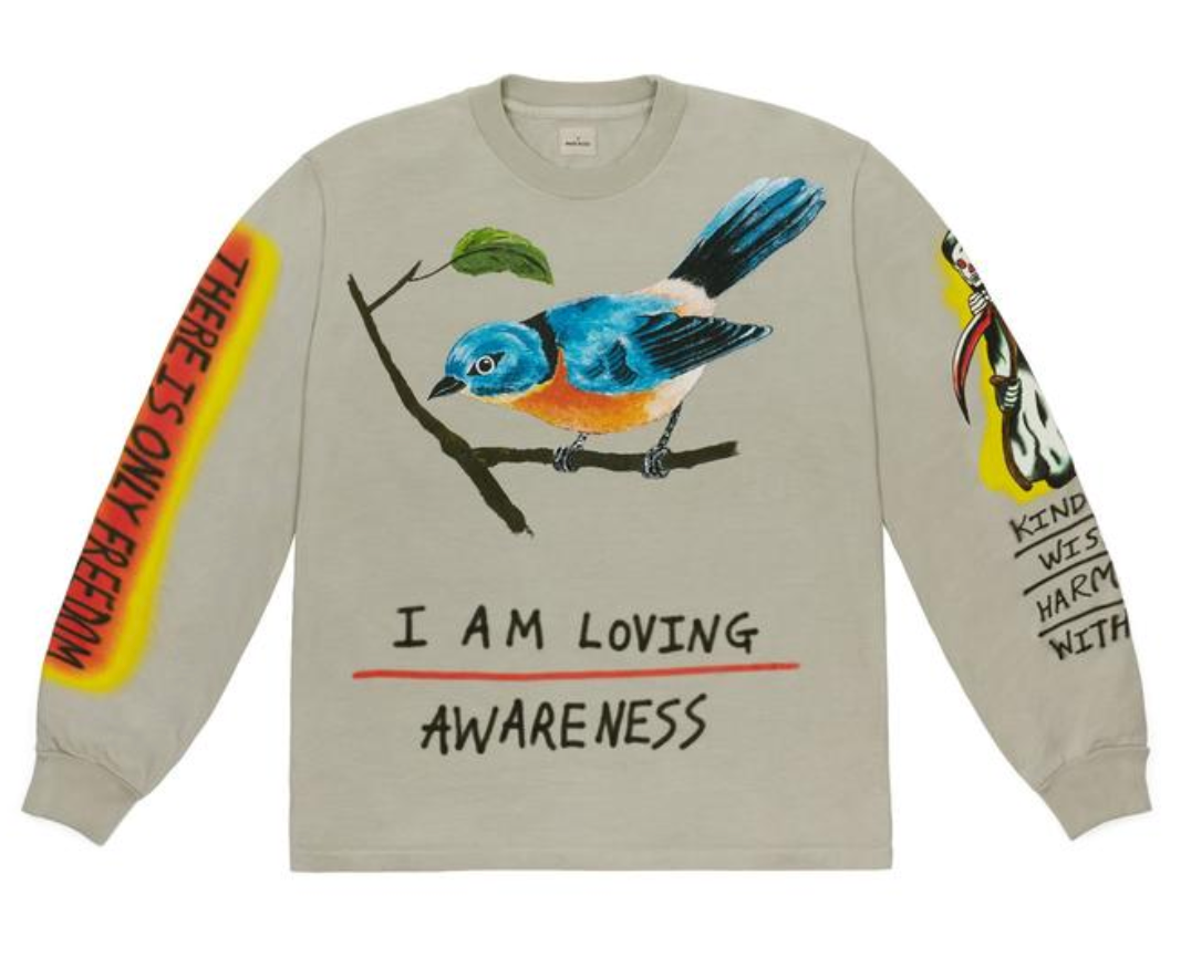 streetwear Yeezy Wes Lang Bird L/S Tee Vapor